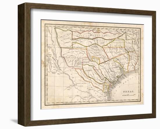 Texas historical map-Dan Sproul-Framed Art Print