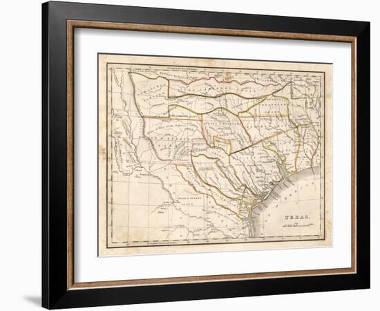 Texas historical map-Dan Sproul-Framed Art Print