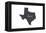 Texas - Home State - Gray on White-Lantern Press-Framed Stretched Canvas