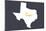 Texas - Home State - White on Gray-Lantern Press-Mounted Art Print