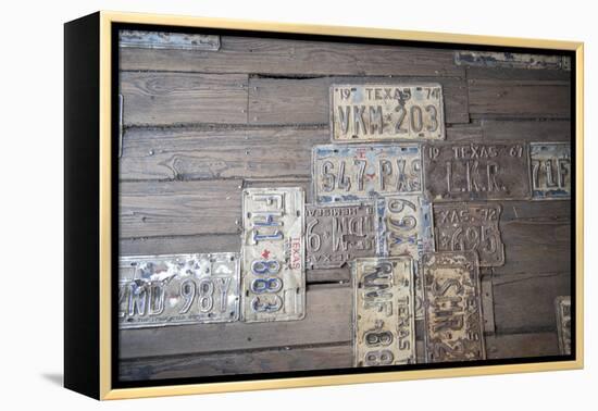Texas License Plates, Wall Art, Gruene Hall, Gruene, Texas, Usa-Jim Engelbrecht-Framed Premier Image Canvas