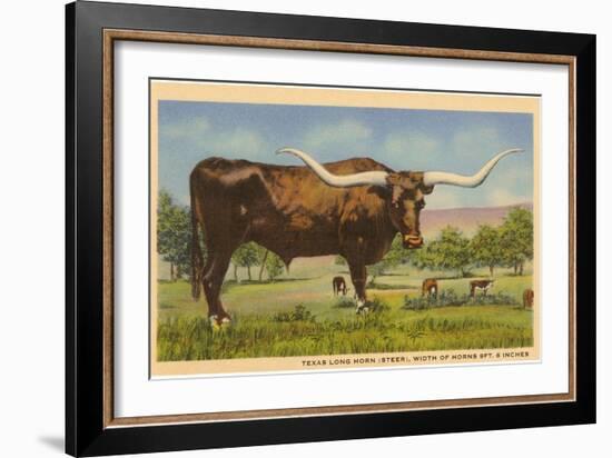 Texas Longhorn Steer-null-Framed Art Print