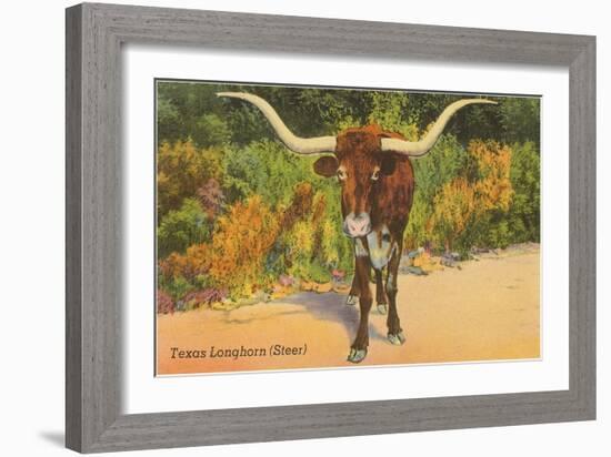 Texas Longhorn Steer-null-Framed Art Print