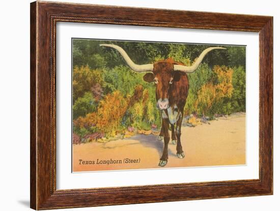 Texas Longhorn Steer-null-Framed Art Print