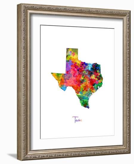 Texas Map-Michael Tompsett-Framed Art Print