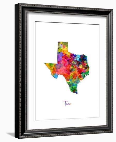 Texas Map-Michael Tompsett-Framed Art Print