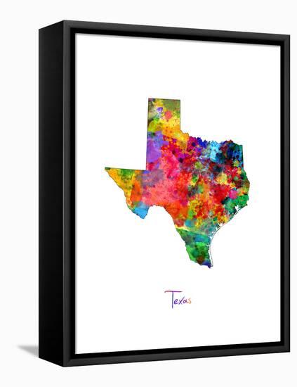 Texas Map-Michael Tompsett-Framed Stretched Canvas