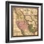 Texas, Oregon, and California - Vintage Map-Lantern Press-Framed Art Print