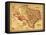 Texas - Panoramic Map-Lantern Press-Framed Stretched Canvas