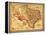 Texas - Panoramic Map-Lantern Press-Framed Stretched Canvas