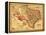 Texas - Panoramic Map-Lantern Press-Framed Stretched Canvas