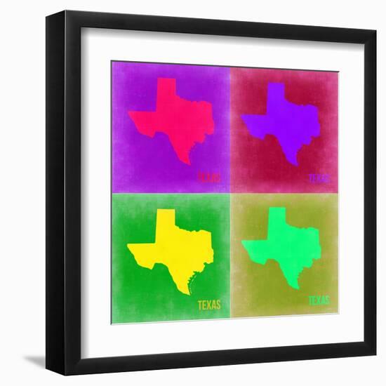 Texas Pop Art Map 2-NaxArt-Framed Art Print