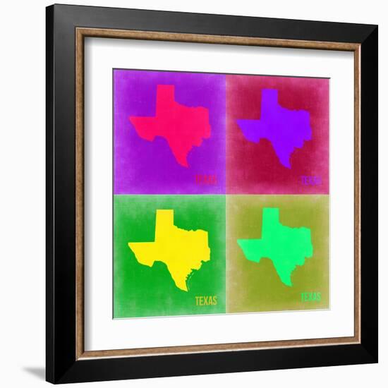 Texas Pop Art Map 2-NaxArt-Framed Art Print