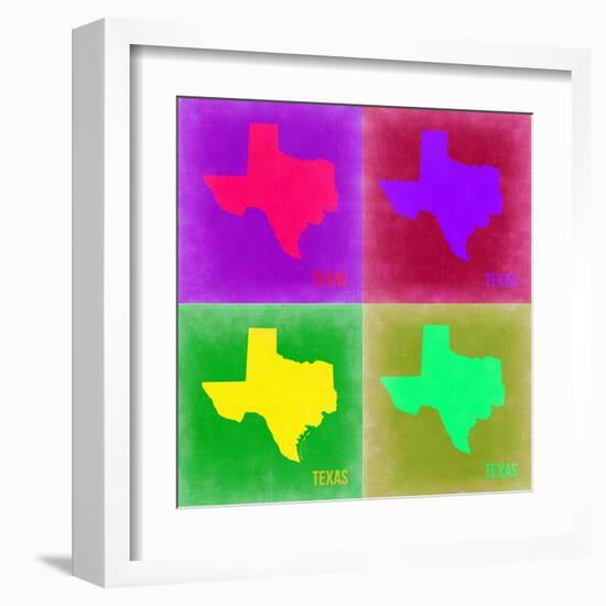 Texas Pop Art Map 2-NaxArt-Framed Art Print