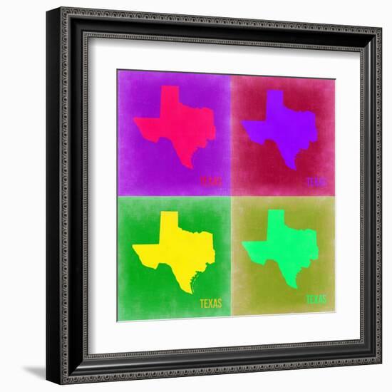 Texas Pop Art Map 2-NaxArt-Framed Art Print