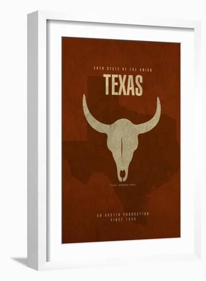 Texas Poster-David Bowman-Framed Giclee Print