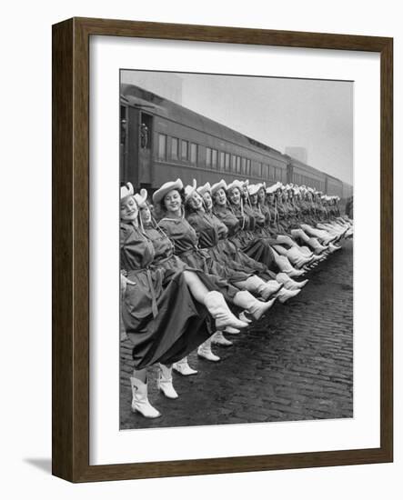 Texas Rangerettes Performing During Inauguration Festivities for Dwight D. Eisenhower-Hank Walker-Framed Photographic Print