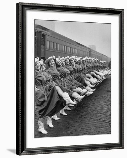 Texas Rangerettes Performing During Inauguration Festivities for Dwight D. Eisenhower-Hank Walker-Framed Photographic Print