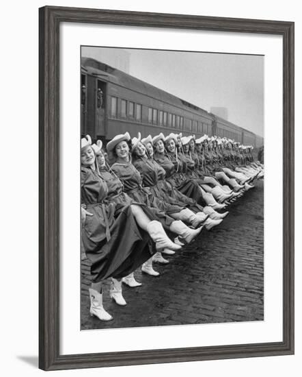 Texas Rangerettes Performing During Inauguration Festivities for Dwight D. Eisenhower-Hank Walker-Framed Photographic Print