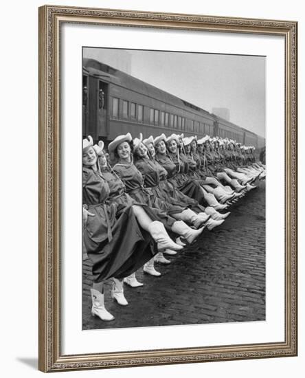 Texas Rangerettes Performing During Inauguration Festivities for Dwight D. Eisenhower-Hank Walker-Framed Photographic Print