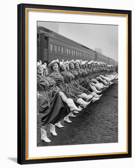 Texas Rangerettes Performing During Inauguration Festivities for Dwight D. Eisenhower-Hank Walker-Framed Photographic Print