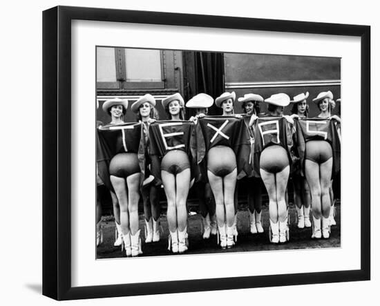 Texas Rangerettes Performing During Inauguration Festivities for Dwight D. Eisenhower-Hank Walker-Framed Photographic Print