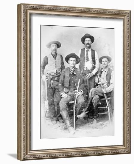 Texas Rangers Armed with Revolvers and Winchester Rifles, 1890 (B/W Photo)-American Photographer-Framed Giclee Print