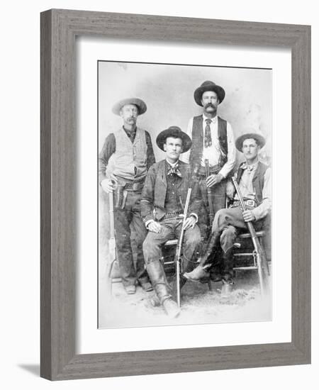 Texas Rangers Armed with Revolvers and Winchester Rifles, 1890 (B/W Photo)-American Photographer-Framed Giclee Print