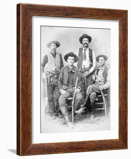 Texas Rangers Armed with Revolvers and Winchester Rifles, 1890 (B/W Photo)-American Photographer-Framed Giclee Print