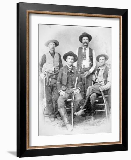 Texas Rangers Armed with Revolvers and Winchester Rifles, 1890 (B/W Photo)-American Photographer-Framed Giclee Print