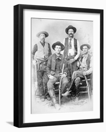 Texas Rangers Armed with Revolvers and Winchester Rifles, 1890 (B/W Photo)-American Photographer-Framed Giclee Print