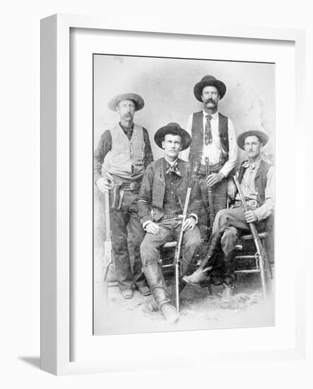 Texas Rangers Armed with Revolvers and Winchester Rifles, 1890 (B/W Photo)-American Photographer-Framed Giclee Print