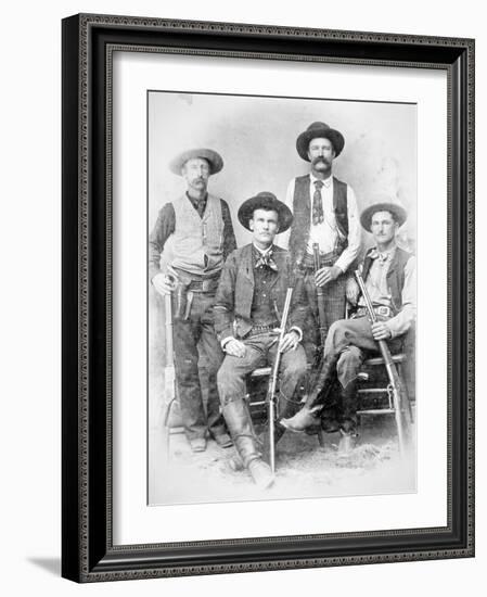 Texas Rangers Armed with Revolvers and Winchester Rifles, 1890 (B/W Photo)-American Photographer-Framed Giclee Print