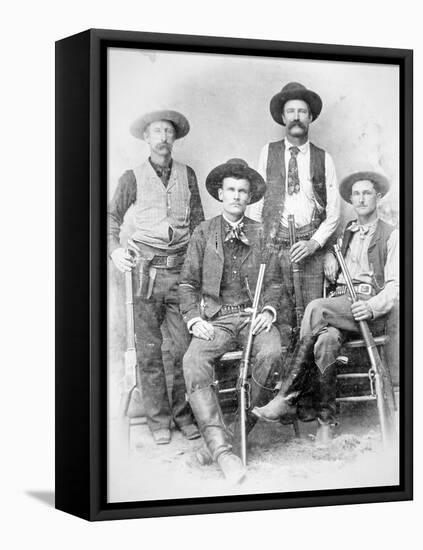 Texas Rangers Armed with Revolvers and Winchester Rifles, 1890 (B/W Photo)-American Photographer-Framed Premier Image Canvas