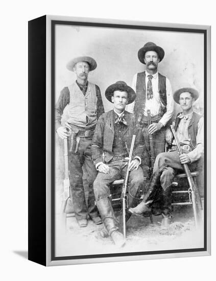 Texas Rangers Armed with Revolvers and Winchester Rifles, 1890 (B/W Photo)-American Photographer-Framed Premier Image Canvas