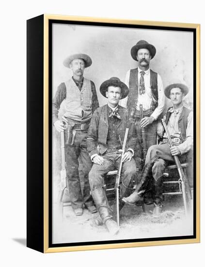 Texas Rangers Armed with Revolvers and Winchester Rifles, 1890 (B/W Photo)-American Photographer-Framed Premier Image Canvas