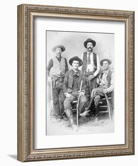 Texas Rangers Armed with Revolvers and Winchester Rifles, 1890 (B/W Photo)-American Photographer-Framed Giclee Print