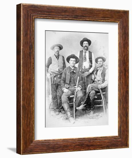 Texas Rangers Armed with Revolvers and Winchester Rifles, 1890 (B/W Photo)-American Photographer-Framed Giclee Print