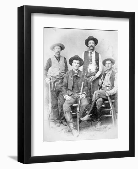 Texas Rangers Armed with Revolvers and Winchester Rifles, 1890 (B/W Photo)-American Photographer-Framed Giclee Print