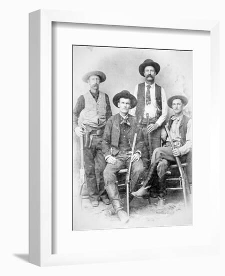 Texas Rangers Armed with Revolvers and Winchester Rifles, 1890 (B/W Photo)-American Photographer-Framed Giclee Print