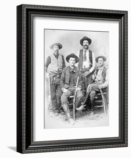 Texas Rangers Armed with Revolvers and Winchester Rifles, 1890 (B/W Photo)-American Photographer-Framed Giclee Print