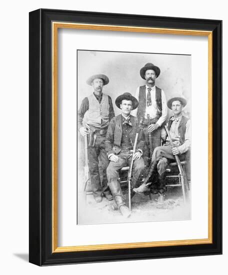 Texas Rangers Armed with Revolvers and Winchester Rifles, 1890 (B/W Photo)-American Photographer-Framed Giclee Print