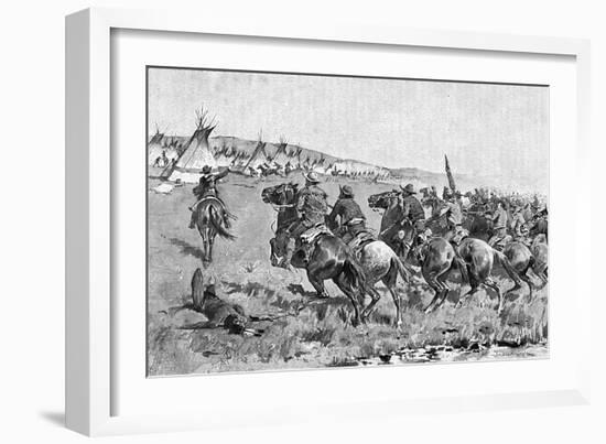 Texas Rangers Attack-Frederic Sackrider Remington-Framed Art Print