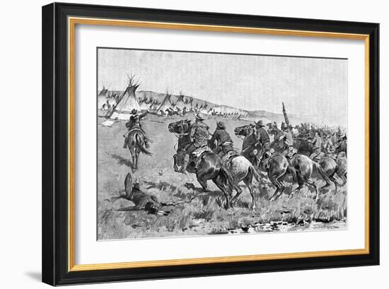 Texas Rangers Attack-Frederic Sackrider Remington-Framed Art Print