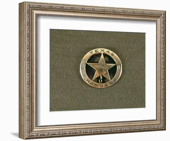 Texas Rangers Badge (Metal)-American-Framed Premium Giclee Print