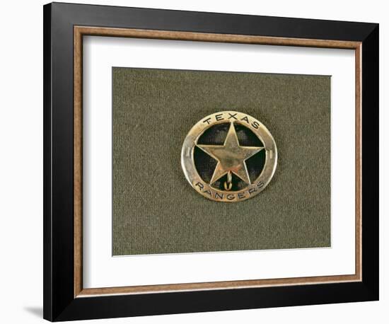 Texas Rangers Badge (Metal)-American-Framed Premium Giclee Print