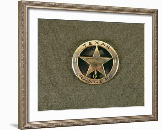 Texas Rangers Badge (Metal)-American-Framed Giclee Print