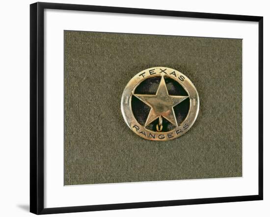 Texas Rangers Badge (Metal)-American-Framed Giclee Print