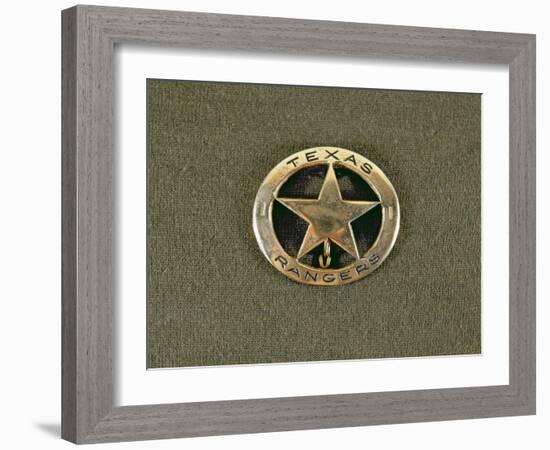 Texas Rangers Badge (Metal)-American-Framed Giclee Print