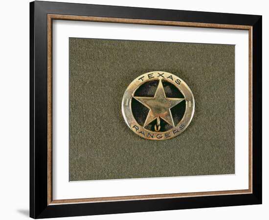 Texas Rangers Badge (Metal)-American-Framed Giclee Print